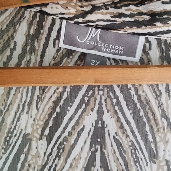 NWOT JM COLLECTION WOMAN TIE FRONT BLOUSE SZ 2X - Picture 4 of 8
